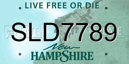 SLD7789 New Hampshire License Plate