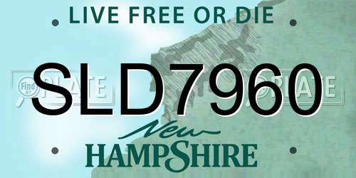 SLD7960 New Hampshire License Plate