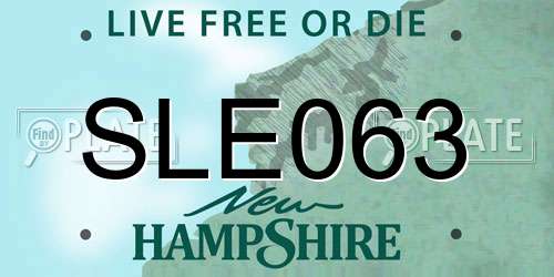 SLE063 New Hampshire License Plate