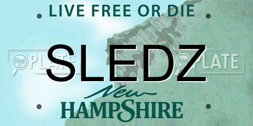 SLEDZ New Hampshire License Plate