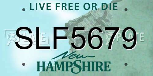 SLF5679 New Hampshire License Plate