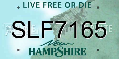 SLF7165 New Hampshire License Plate