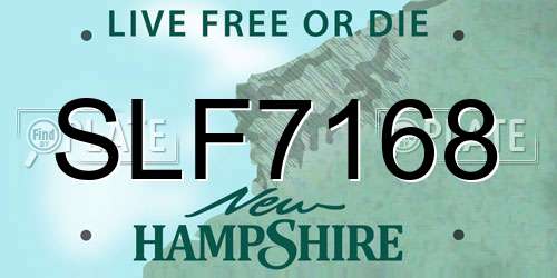 SLF7168 New Hampshire License Plate