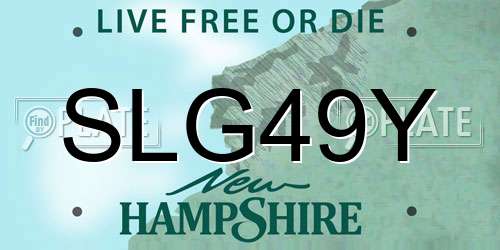 SLG49Y New Hampshire License Plate