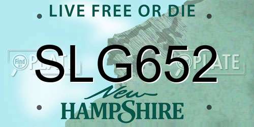SLG652 New Hampshire License Plate