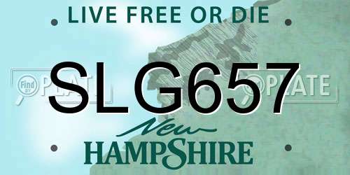 SLG657 New Hampshire License Plate