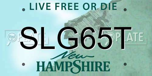 SLG65T New Hampshire License Plate