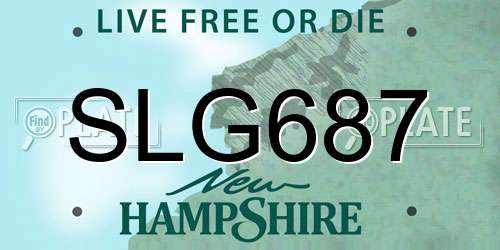 SLG687 New Hampshire License Plate
