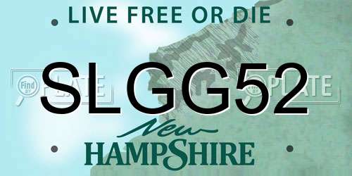 SLGG52 New Hampshire License Plate