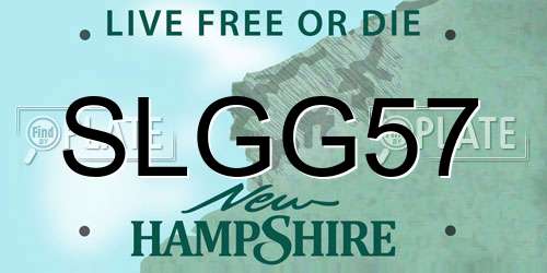 SLGG57 New Hampshire License Plate