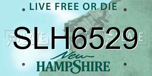 SLH6529 New Hampshire License Plate