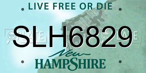 SLH6829 New Hampshire License Plate