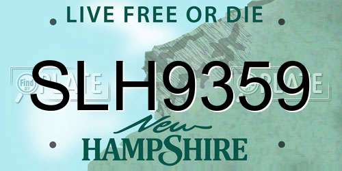 SLH9359 New Hampshire License Plate