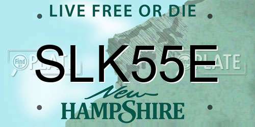 SLK55E New Hampshire License Plate