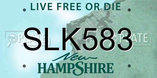 SLK583 New Hampshire License Plate