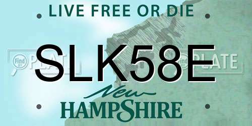 SLK58E New Hampshire License Plate