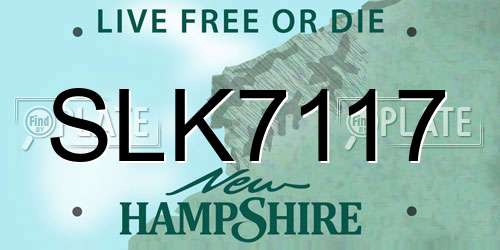 SLK7117 New Hampshire License Plate