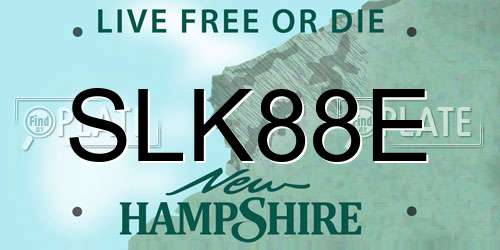 SLK88E New Hampshire License Plate