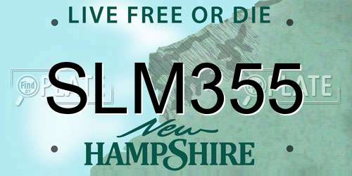 SLM355 New Hampshire License Plate