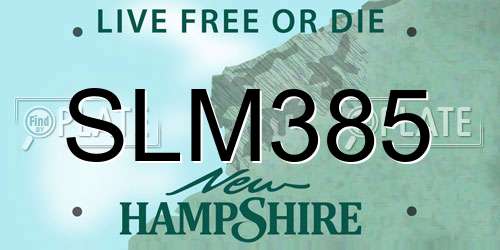 SLM385 New Hampshire License Plate