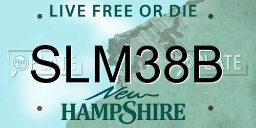 SLM38B New Hampshire License Plate