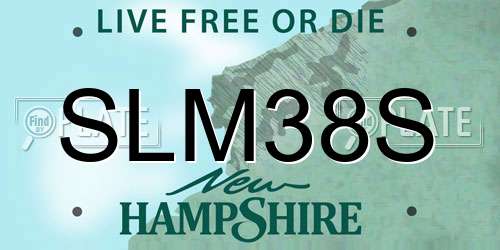 SLM38S New Hampshire License Plate