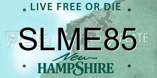 SLME85 New Hampshire License Plate