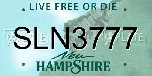 SLN3777 New Hampshire License Plate
