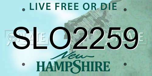 SLO2259 New Hampshire License Plate