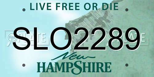 SLO2289 New Hampshire License Plate