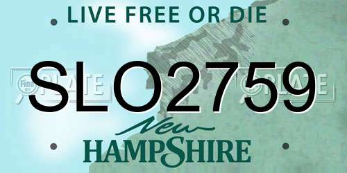 SLO2759 New Hampshire License Plate