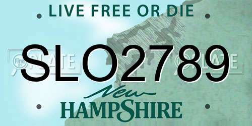 SLO2789 New Hampshire License Plate