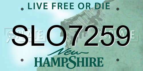 SLO7259 New Hampshire License Plate