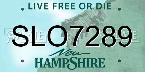 SLO7289 New Hampshire License Plate