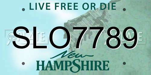 SLO7789 New Hampshire License Plate
