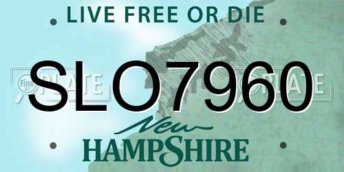 SLO7960 New Hampshire License Plate