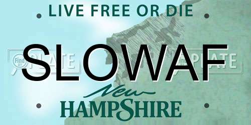 SLOWAF New Hampshire License Plate