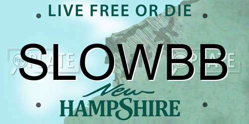 SLOWBB New Hampshire License Plate