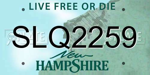 SLQ2259 New Hampshire License Plate