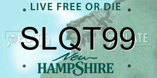 SLQT99 New Hampshire License Plate
