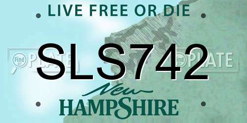 SLS742 New Hampshire License Plate