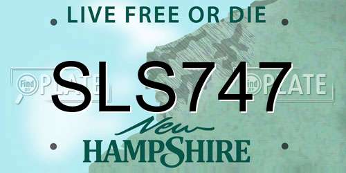 SLS747 New Hampshire License Plate