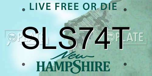SLS74T New Hampshire License Plate