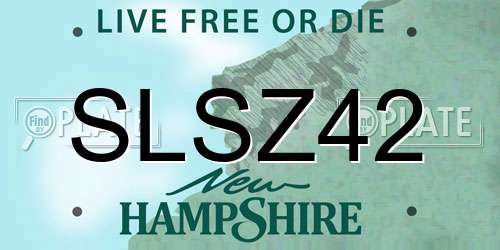 SLSZ42 New Hampshire License Plate