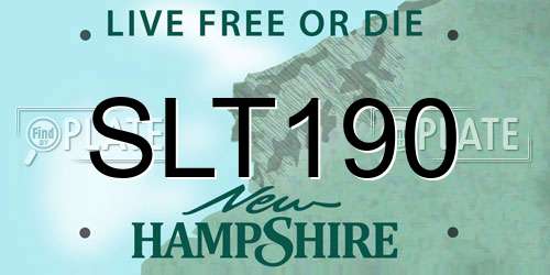 SLT190 New Hampshire License Plate