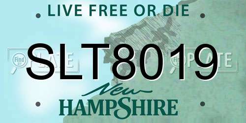 SLT8019 New Hampshire License Plate