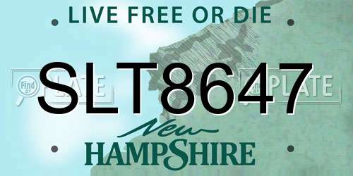 SLT8647 New Hampshire License Plate
