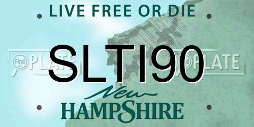 SLTI90 New Hampshire License Plate