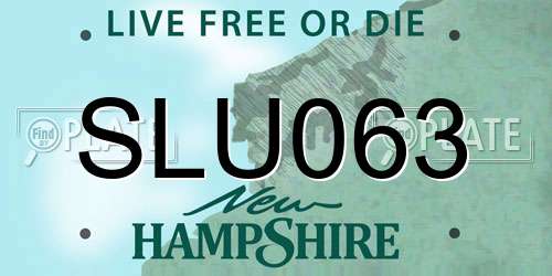 SLU063 New Hampshire License Plate