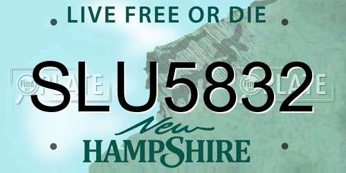 SLU5832 New Hampshire License Plate